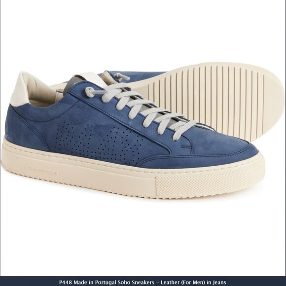 NEW P448 Soho Leather Sneakers Unisex Made in Portugal Suede Luxe - Picture 2 of 6